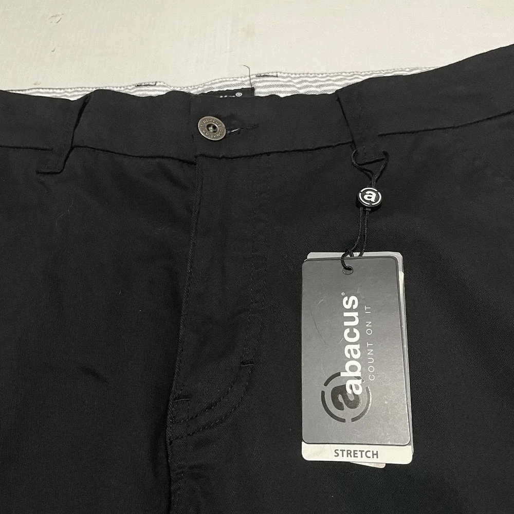 Abacus Count On It Hillside Chino Pants NWT Mens Size 36 X 29 Black Straight Leg